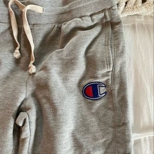 Champion Men’s Fleece Grey Jogger Big C Logo Sweatpants M